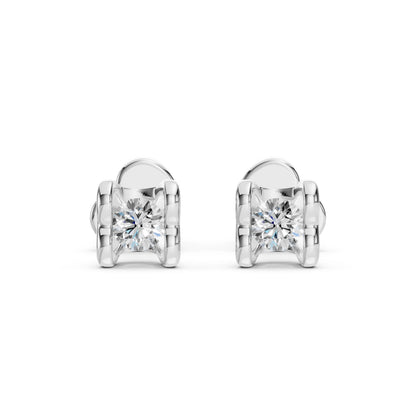 Solitär-Schmetterling-Ohrringe (Rund), 0.2 ct — 102-10013/2(3.0)