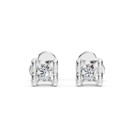 Solitär-Schmetterling-Ohrringe (Rund), 0.2 ct — 102-10013/2(3.0)