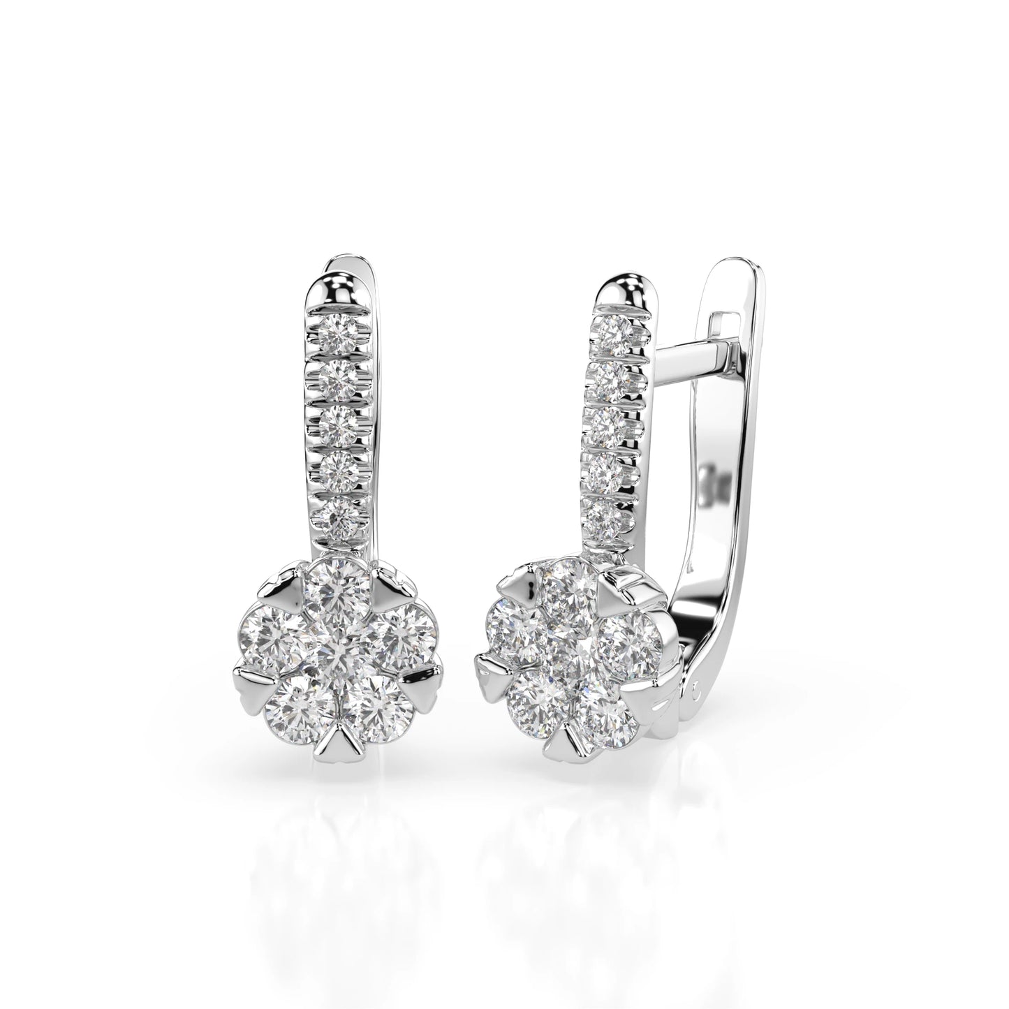 Illusion-Ohrringe (Rund), 0.12 ct — 102-10015/4(2.5)