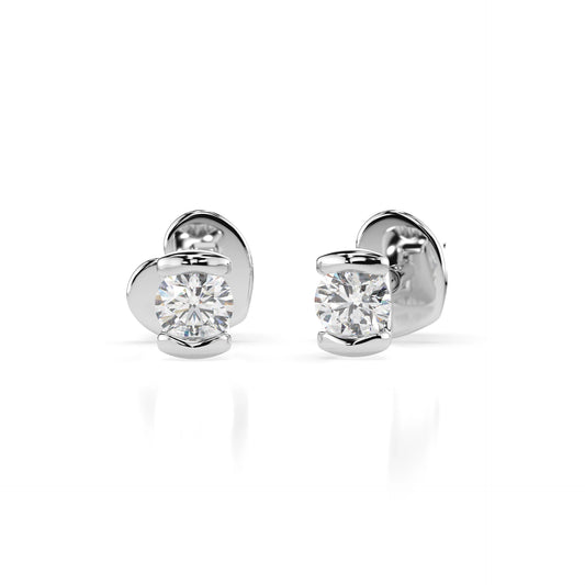 Solitär-Schmetterling-Ohrringe (Rund), 0.2 ct — 102-10016(3.0)