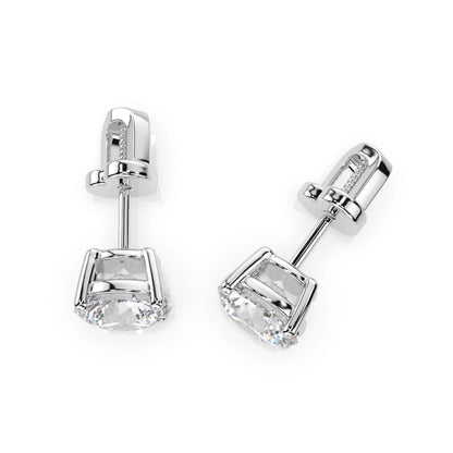 Solitär-Schmetterling-Ohrringe (Rund), 2.0 ct — 102-10012/1(6.5)
