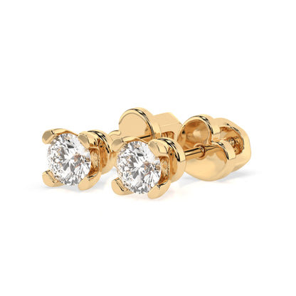 Solitär-Schmetterling-Ohrringe (Rund), 0.6 ct — 102-10089/2(4.2)