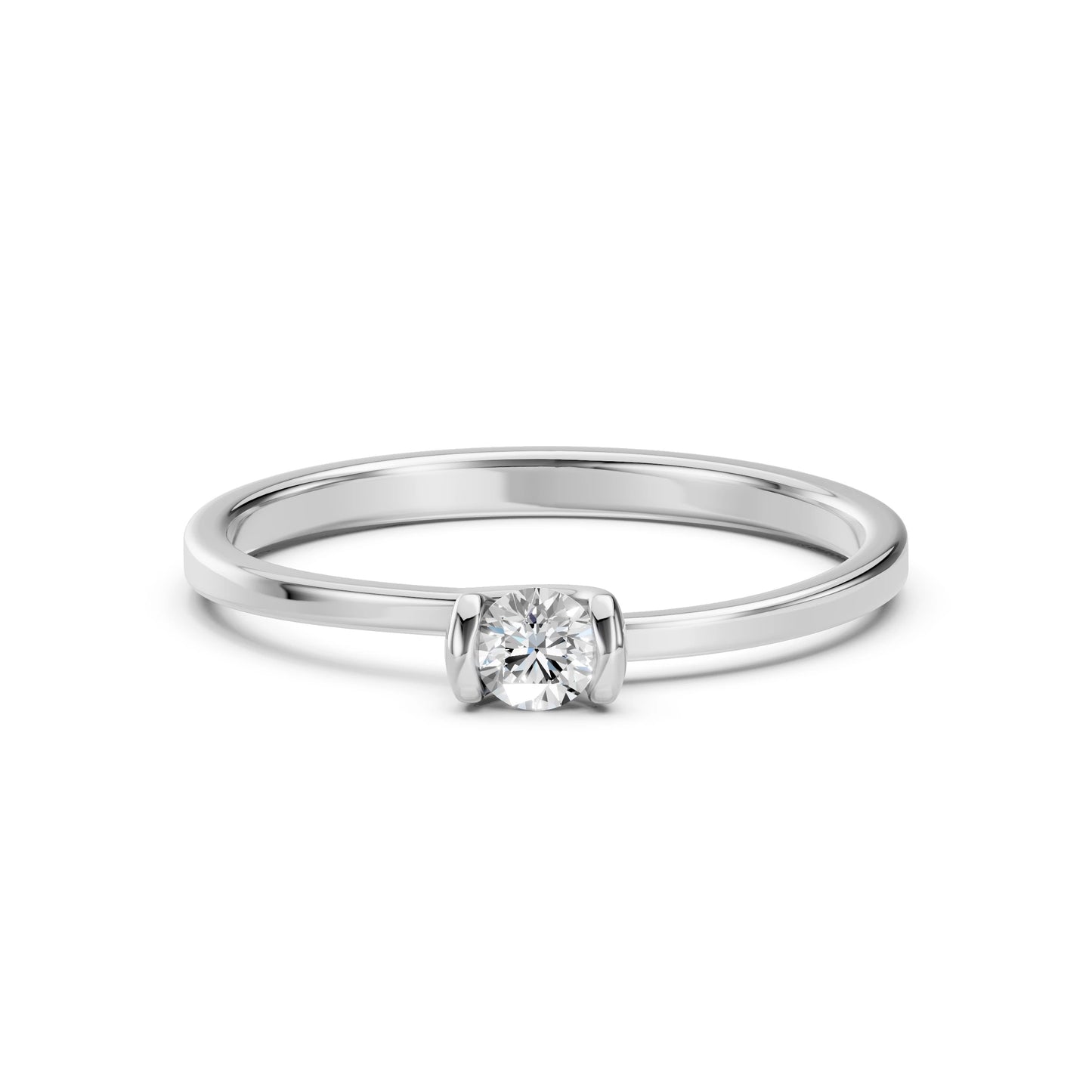 Solitär-Ring (Rund), 0.2 ct — 101-10016(3.7)