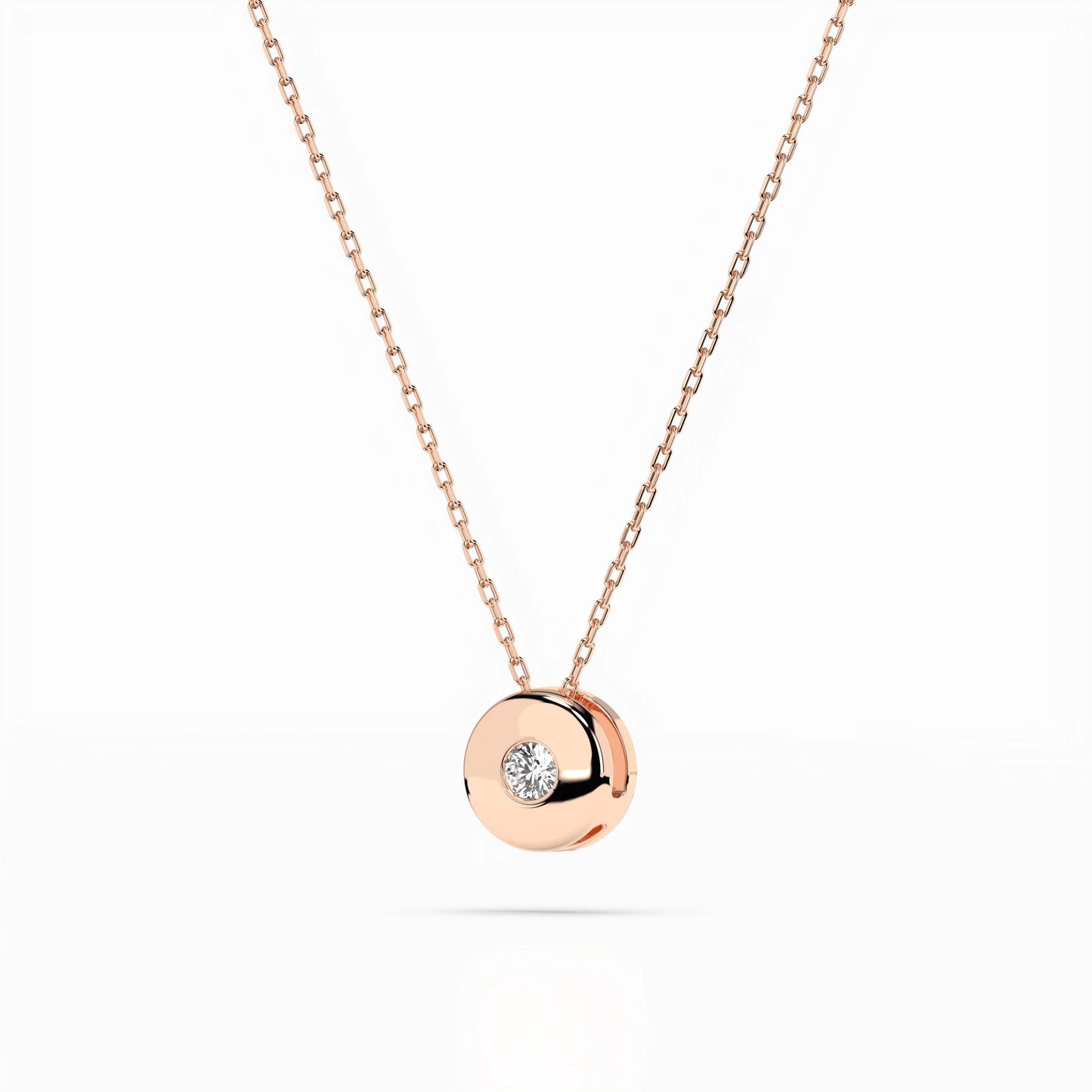 Solitär-Halskette (Rund), 0.04 ct — 104-10015(2.2)