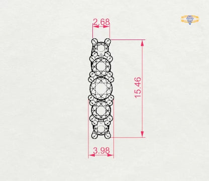 Eternity-Ohrringe (Rund), 0.3 ct — 102-10128