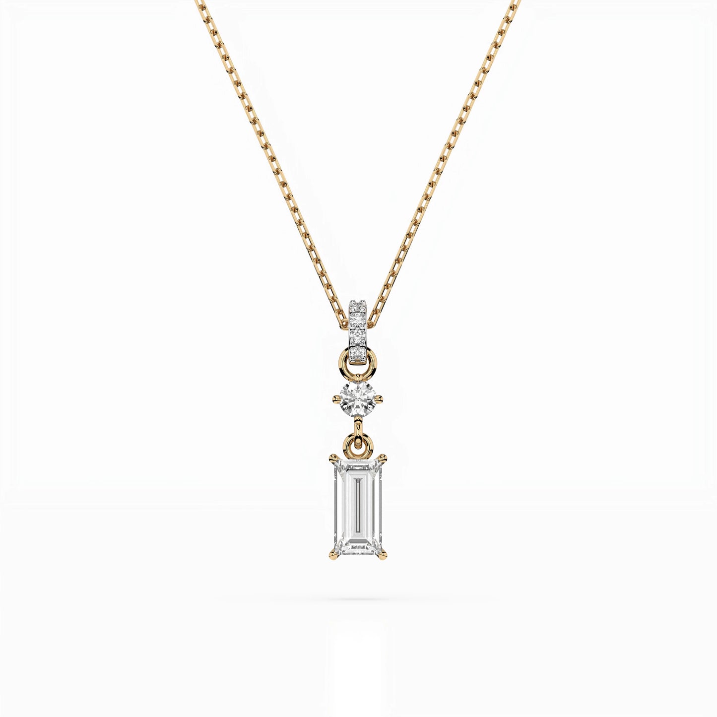 Solitär-Halskette (Baguette), 0.04 ct — 104-10071/3(0.30)BAQ