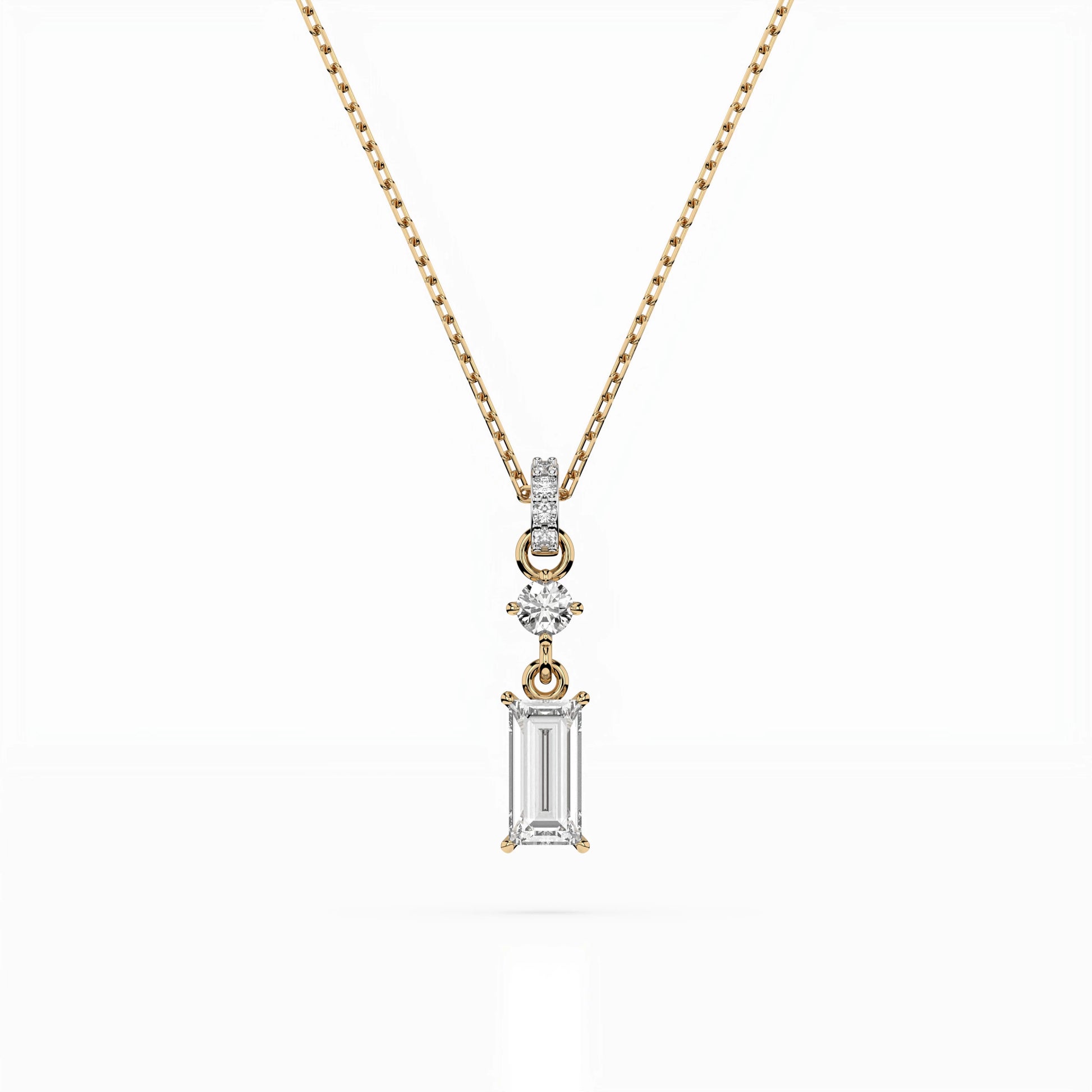 Solitär-Halskette (Baguette), 0.04 ct — 104-10071/3(0.30)BAQ