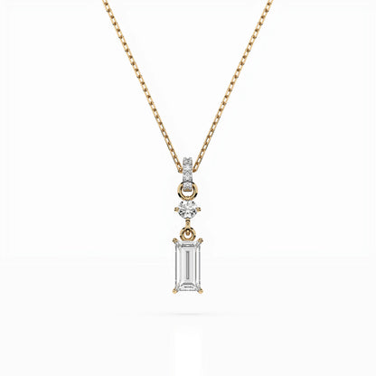 Solitär-Halskette (Baguette), 0.04 ct — 104-10071/3(0.30)BAQ