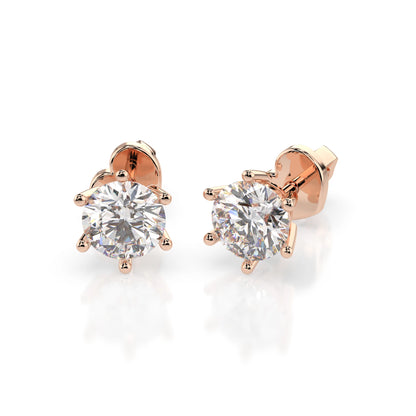 Solitär-Schmetterling-Ohrringe (Rund), 0.8 ct — 102-10151(4.7)