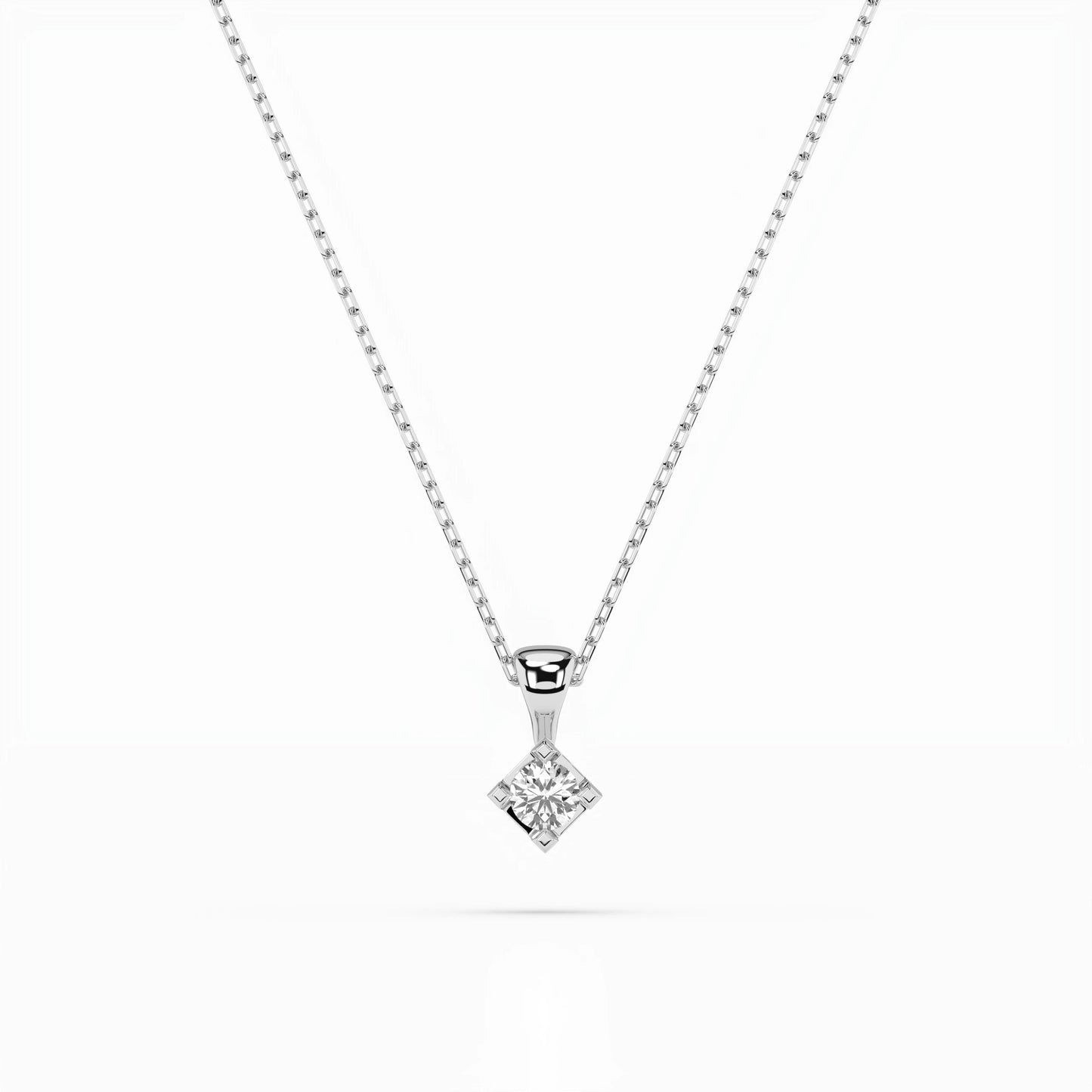 Solitär-Halskette (Rund), 0.08 ct — 104-10014(2.7)