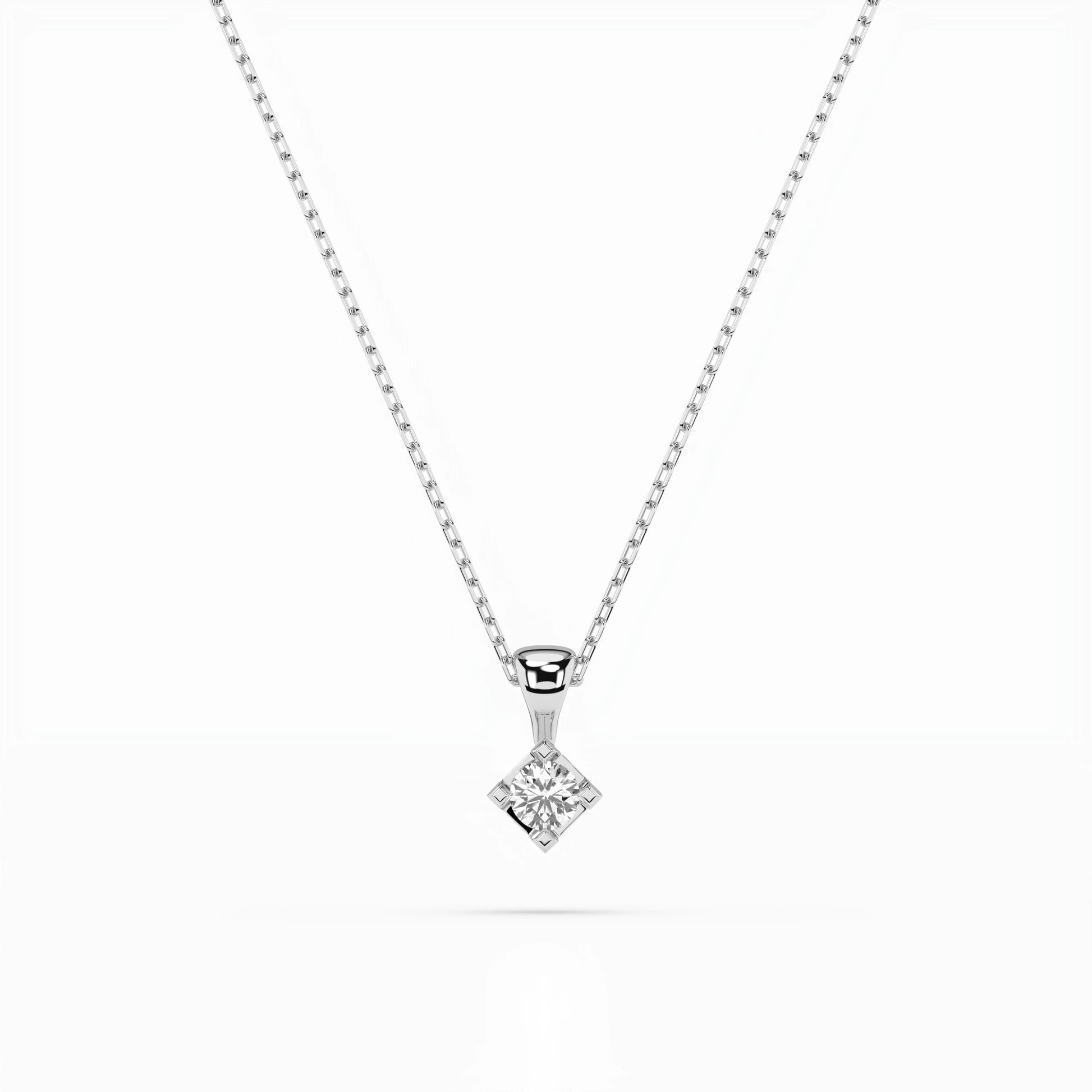 Solitär-Halskette (Rund), 0.08 ct — 104-10014(2.7)