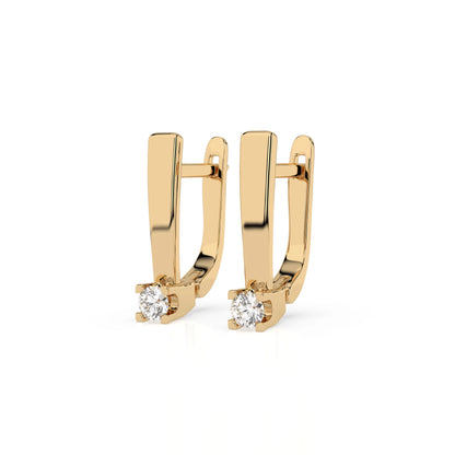 Solitär-Ohrringe mit englischem Verschluss (Rund), 0.15 ct — 102-10036(2.7)