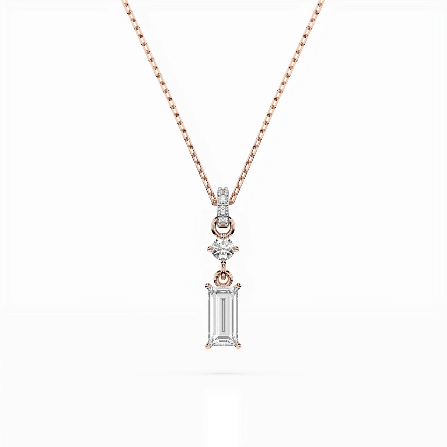 Solitär-Halskette (Baguette), 0.04 ct — 104-10071/3(0.30)BAQ