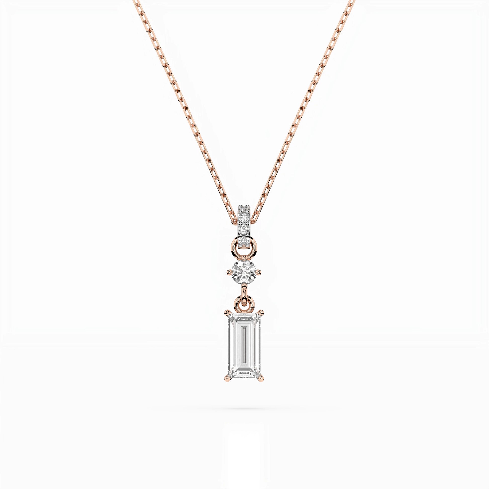 Solitär-Halskette (Baguette), 0.04 ct — 104-10071/3(0.30)BAQ