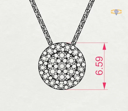 Illusion-Halskette (Rund), 0.08 ct — 104-10038