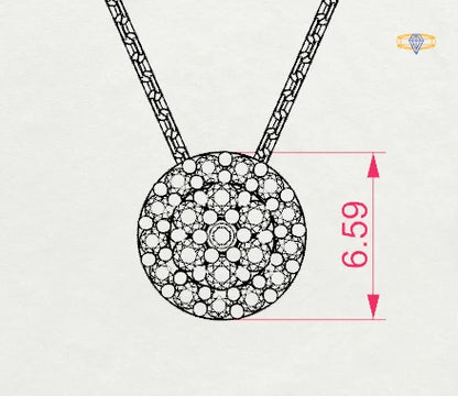 Illusion-Halskette (Rund), 0.08 ct — 104-10038