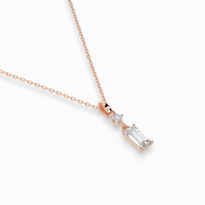 Solitär-Halskette (Baguette), 0.04 ct — 104-10071/2(0.30)BAQ