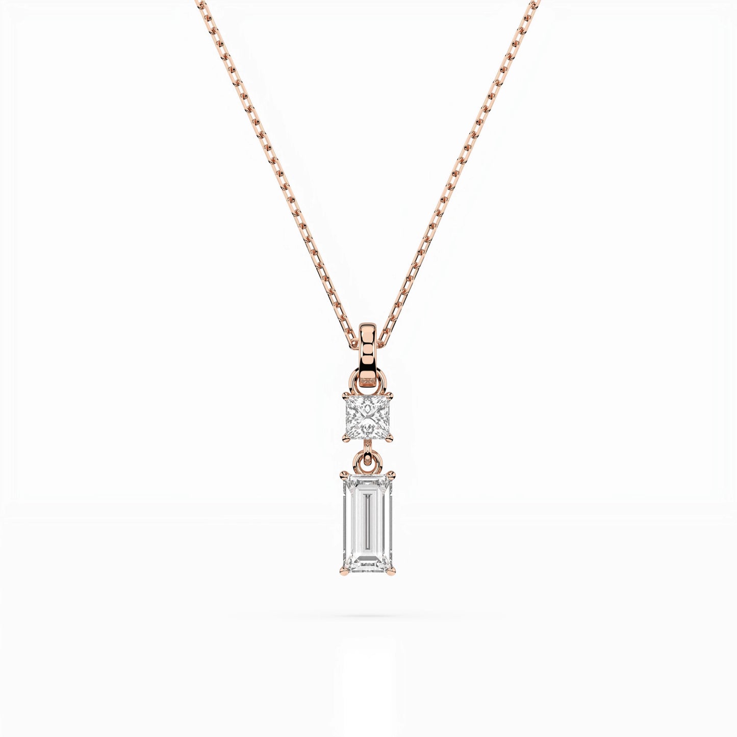 Solitär-Halskette (Baguette), 0.1 ct — 104-10071/1(0.30)BAQ