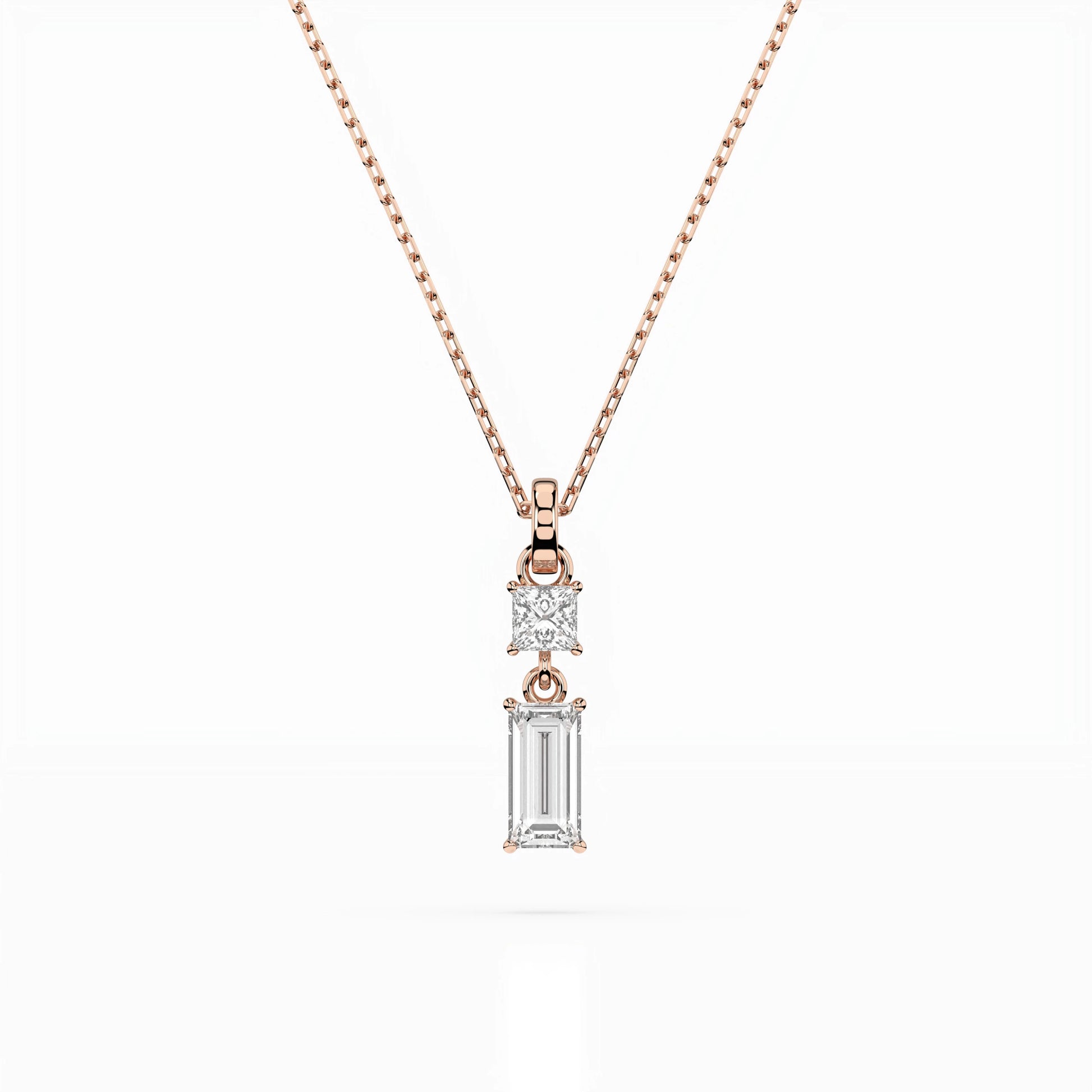 Solitär-Halskette (Baguette), 0.1 ct — 104-10071/1(0.30)BAQ