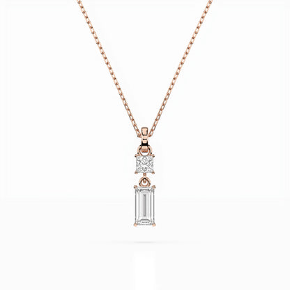 Solitär-Halskette (Baguette), 0.1 ct — 104-10071/1(0.30)BAQ