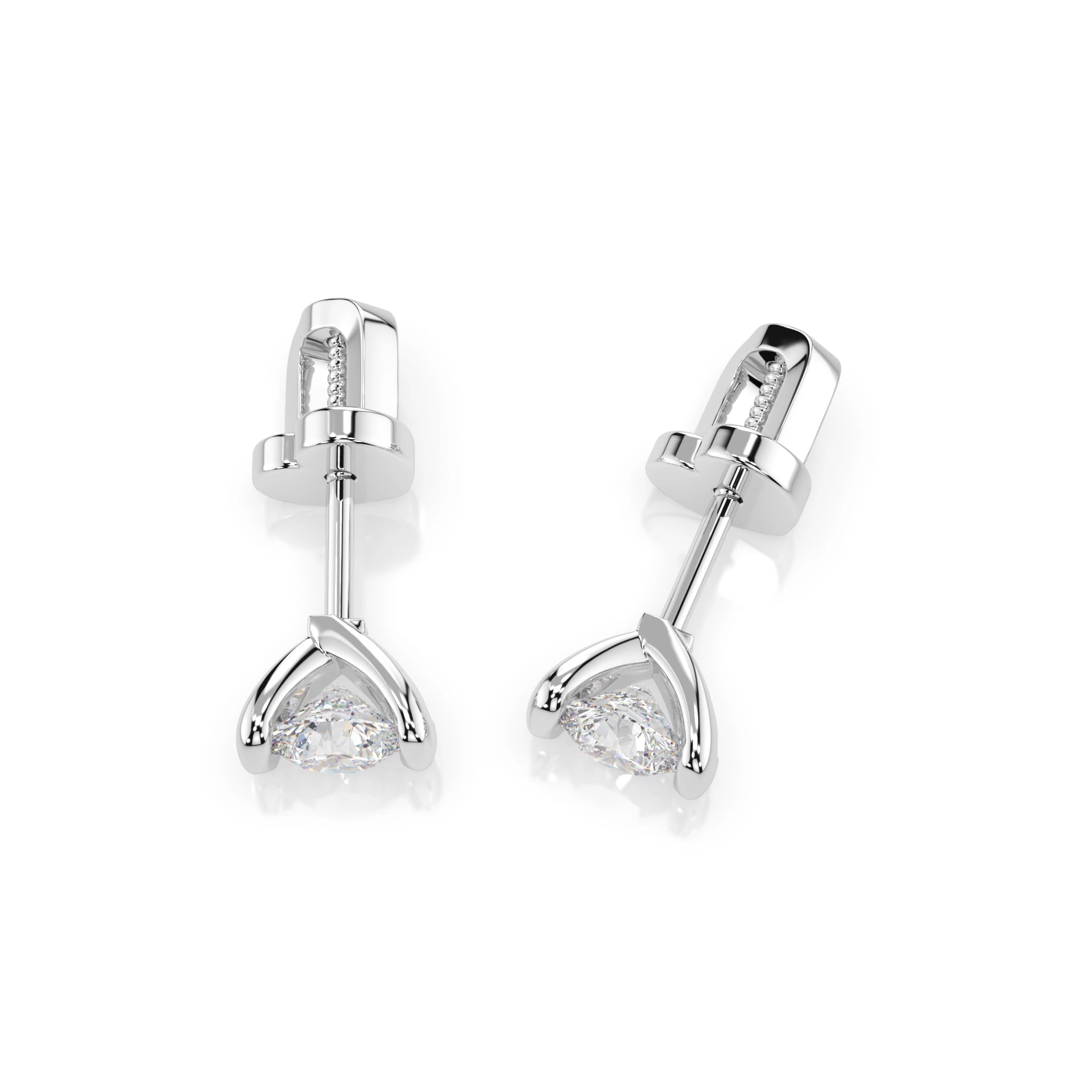 Solitär-Schmetterling-Ohrringe (Rund), 0.6 ct — 102-10016(4.2)