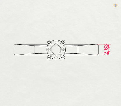 Solitär-Ring (Rund), 0.45 ct — 101-10012/1(4.8)