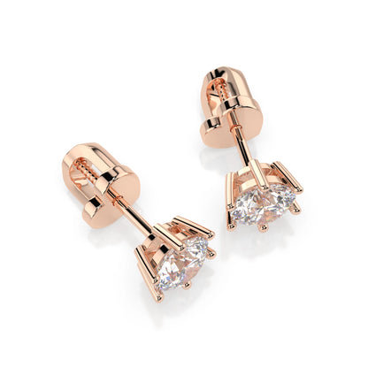 Solitär-Schmetterling-Ohrringe (Rund), 1.0 ct — 102-10151(5.1)