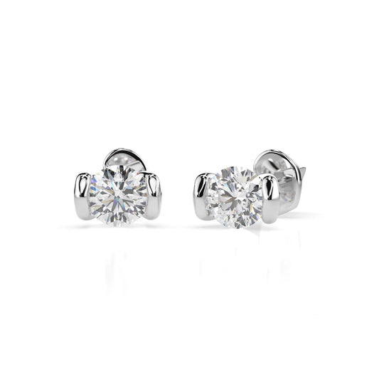 Solitär-Schmetterling-Ohrringe (Rund), 0.6 ct — 102-10016(4.2)