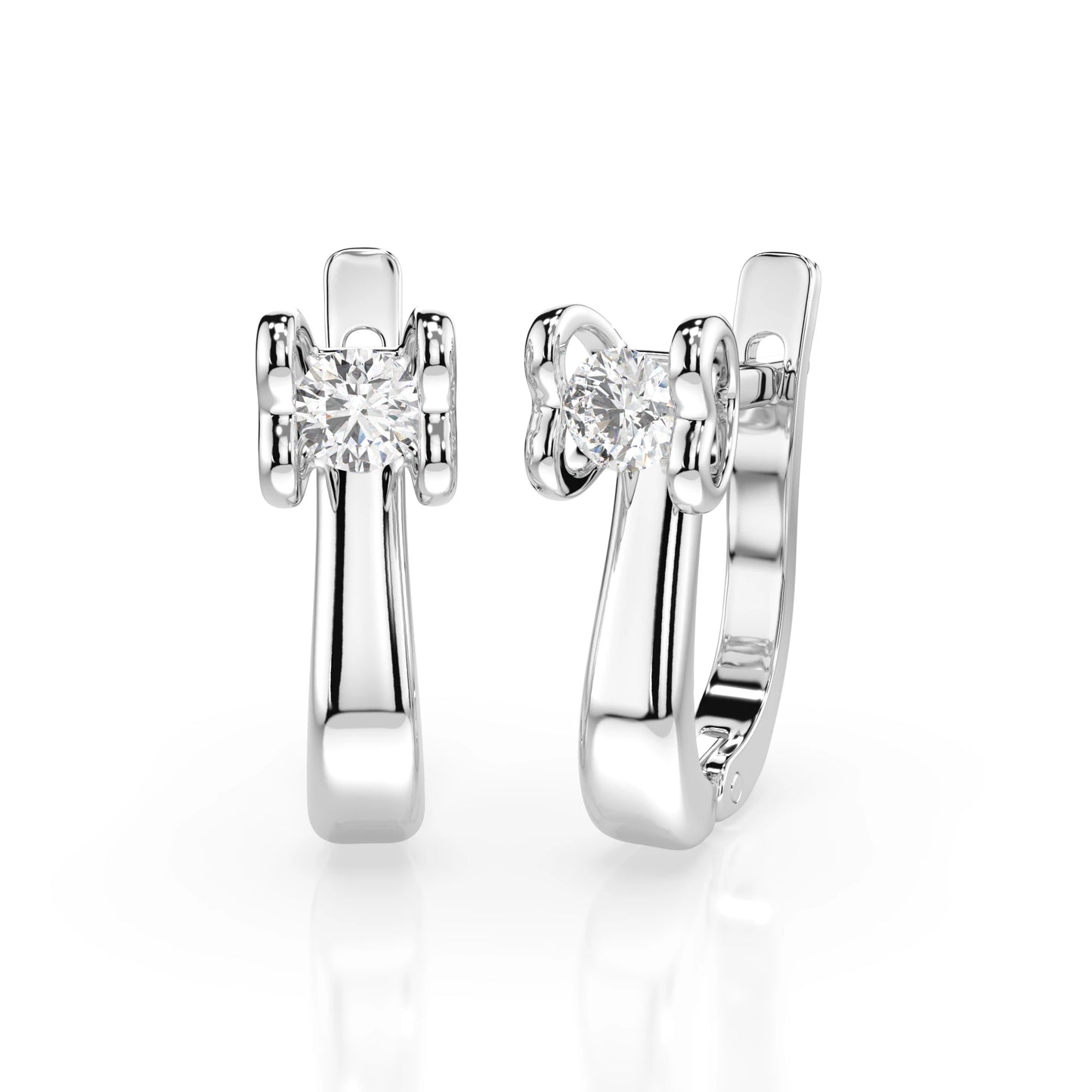 Solitär-Ohrringe mit englischem Verschluss (Rund), 0.2 ct — 102-10013(3.0)