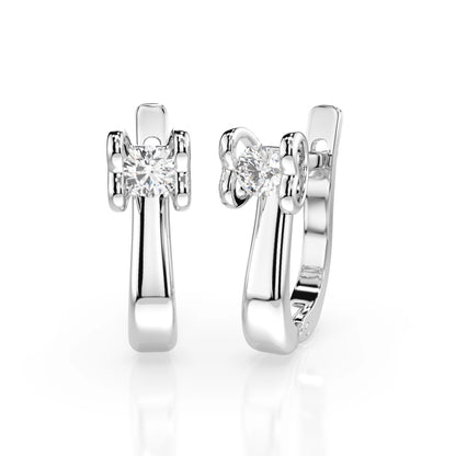 Solitär-Ohrringe mit englischem Verschluss (Rund), 0.2 ct — 102-10013(3.0)