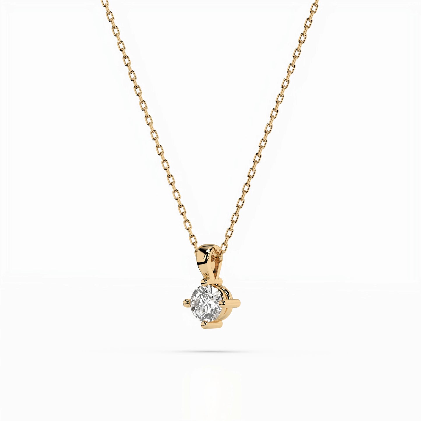 Solitär-Halskette (Rund), 0.1 ct — 104-10011(3.0)