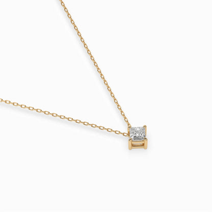 Solitär-Halskette (Prinzess), 0.17 ct — 104-10055(3.0)PR