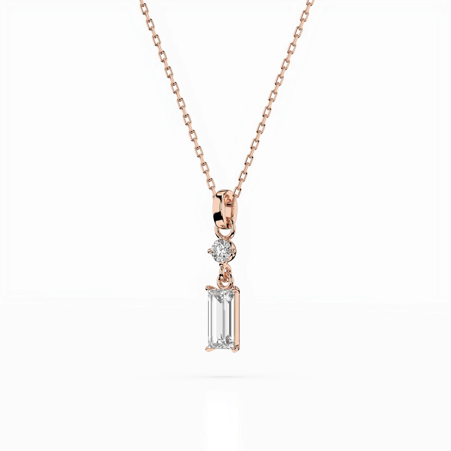 Solitär-Halskette (Baguette), 0.04 ct — 104-10071/2(0.30)BAQ