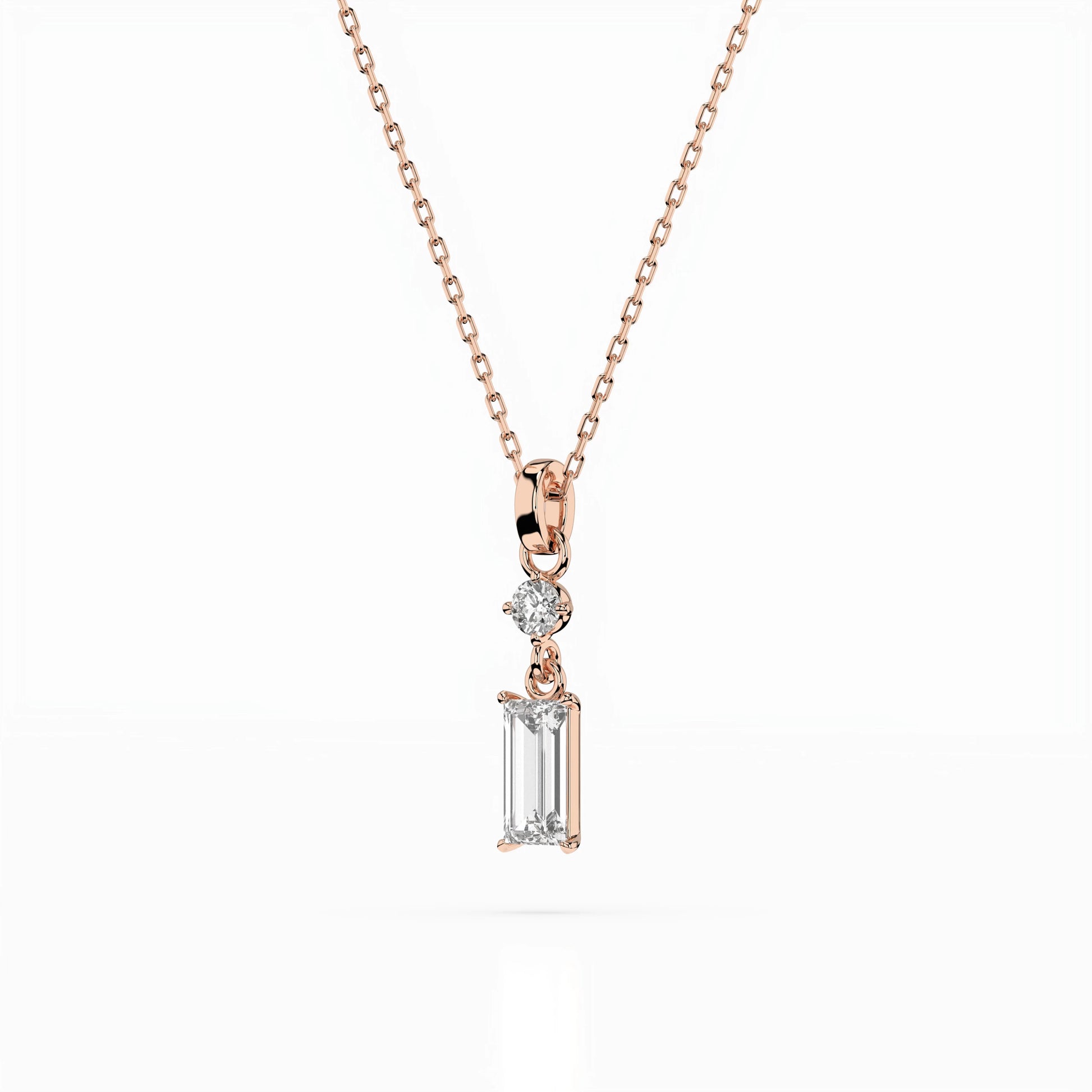 Solitär-Halskette (Baguette), 0.04 ct — 104-10071/2(0.30)BAQ