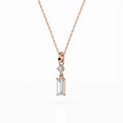 Solitär-Halskette (Baguette), 0.04 ct — 104-10071/2(0.30)BAQ