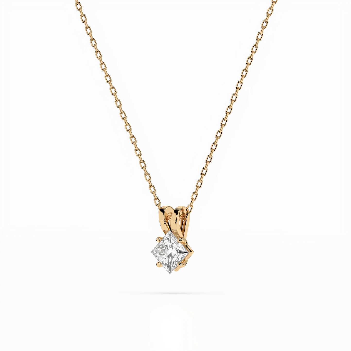 Solitär-Halskette (Prinzess), 0.3 ct — 104-10070(0.30)PR