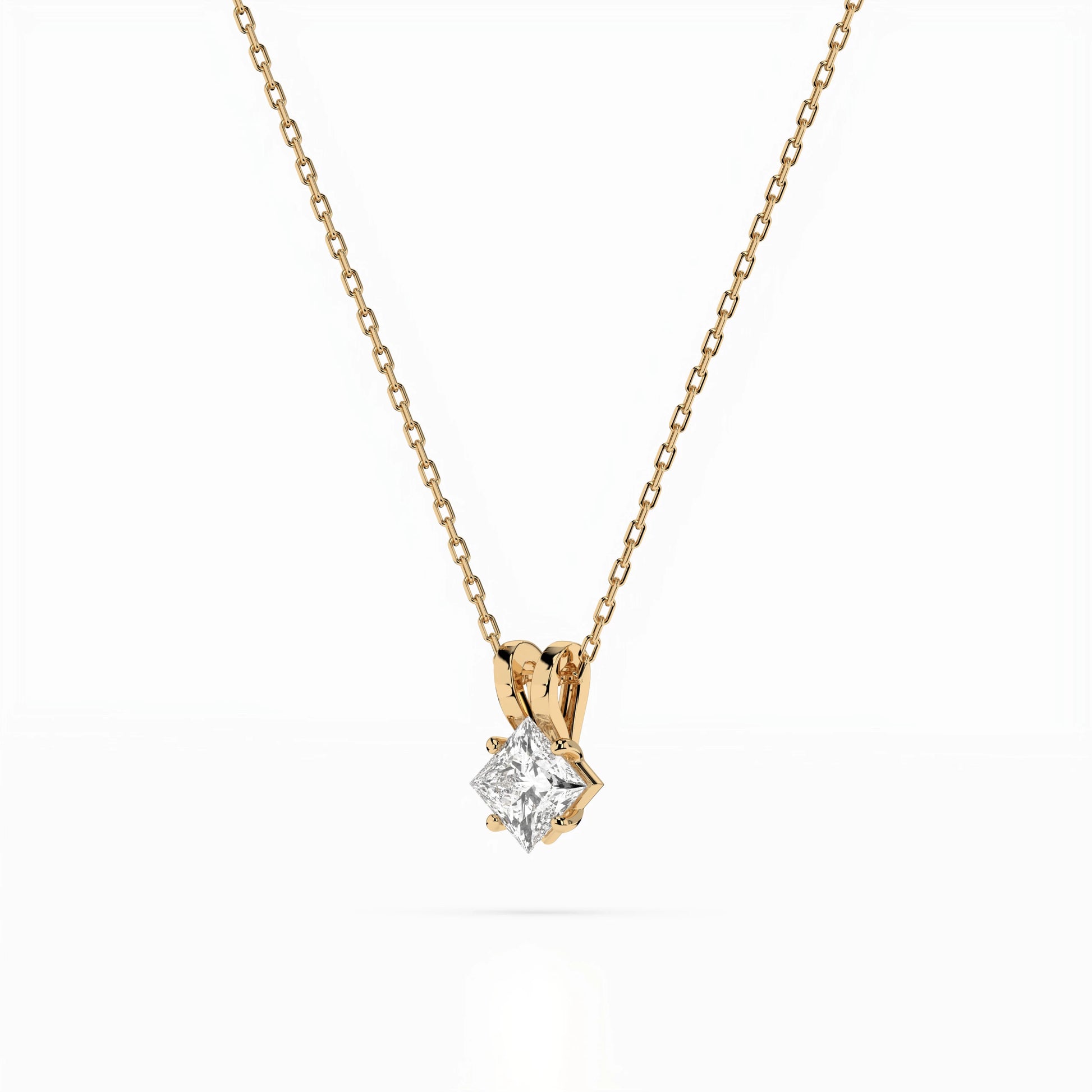 Solitär-Halskette (Prinzess), 0.3 ct — 104-10070(0.30)PR