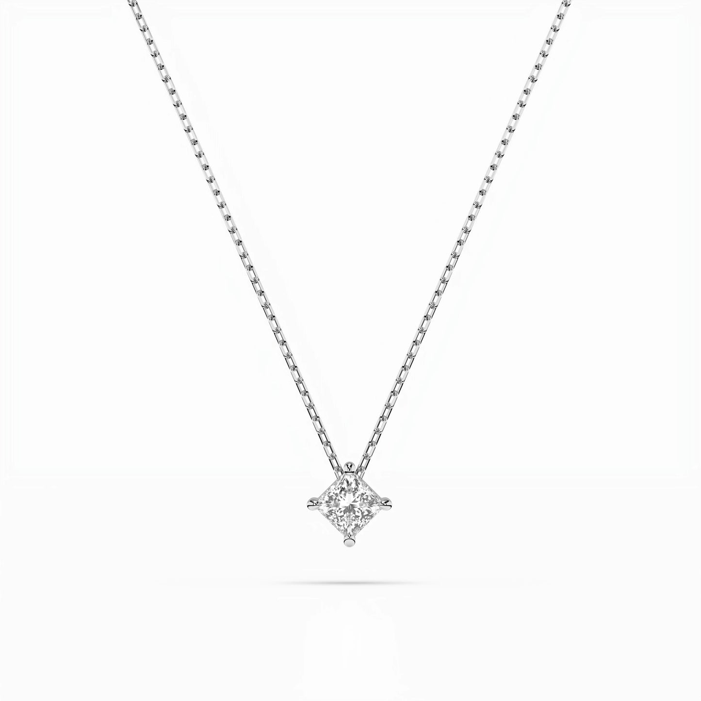 Solitär-Halskette (Prinzess), 0.17 ct — 104-10055(3.0)PR