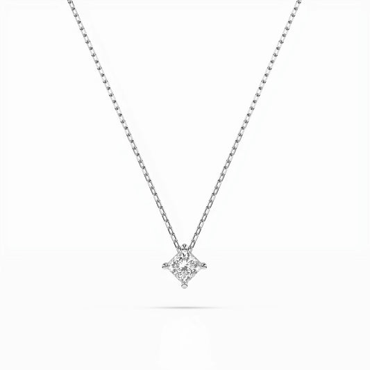 Solitär-Halskette (Prinzess), 0.17 ct — 104-10055(3.0)PR