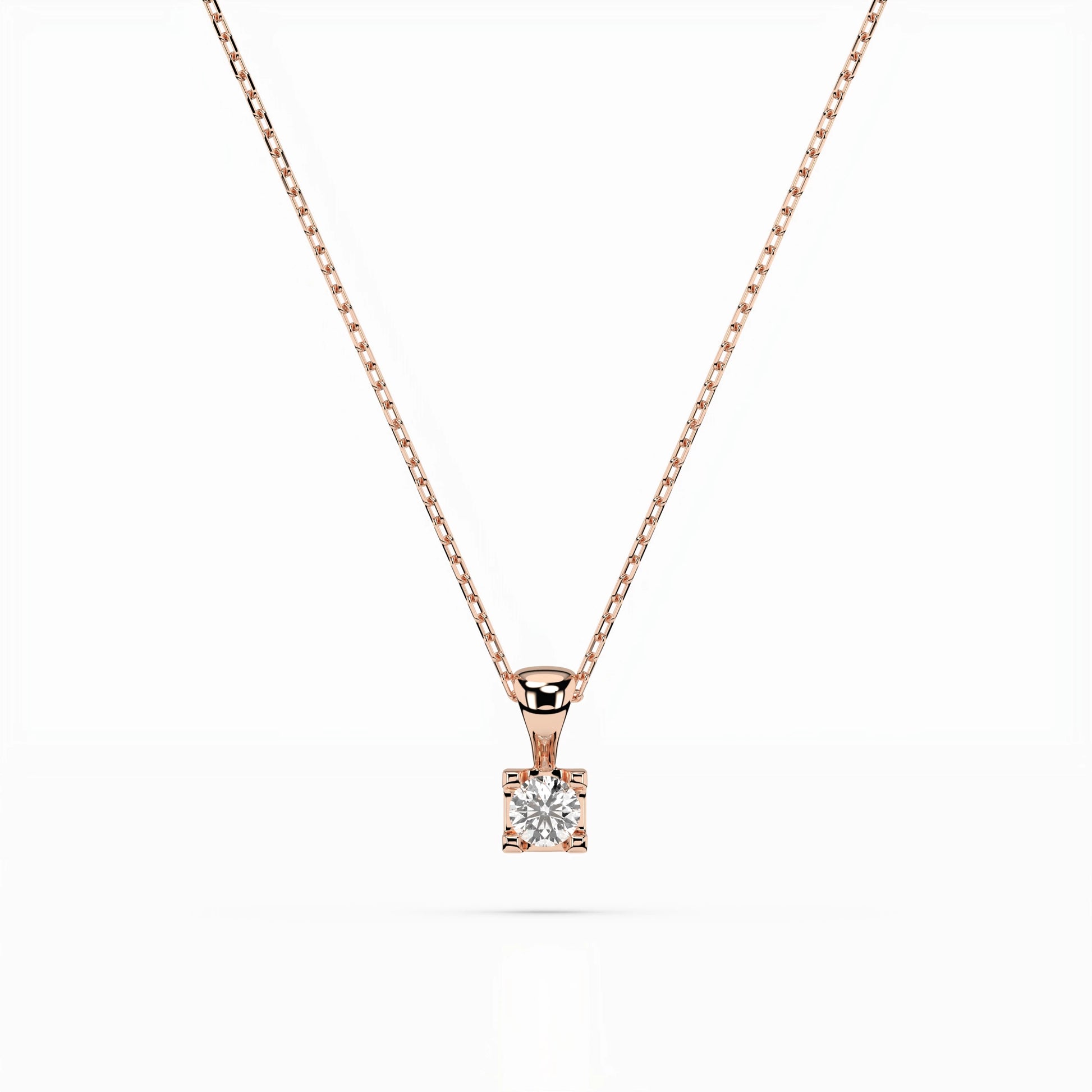 Solitär-Halskette (Rund), 0.15 ct — 104-10013(3.4)