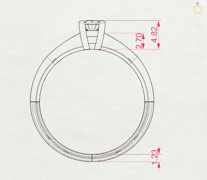 Solitär-Ring (Rund), 0.2 ct — 101-10021(3.7)