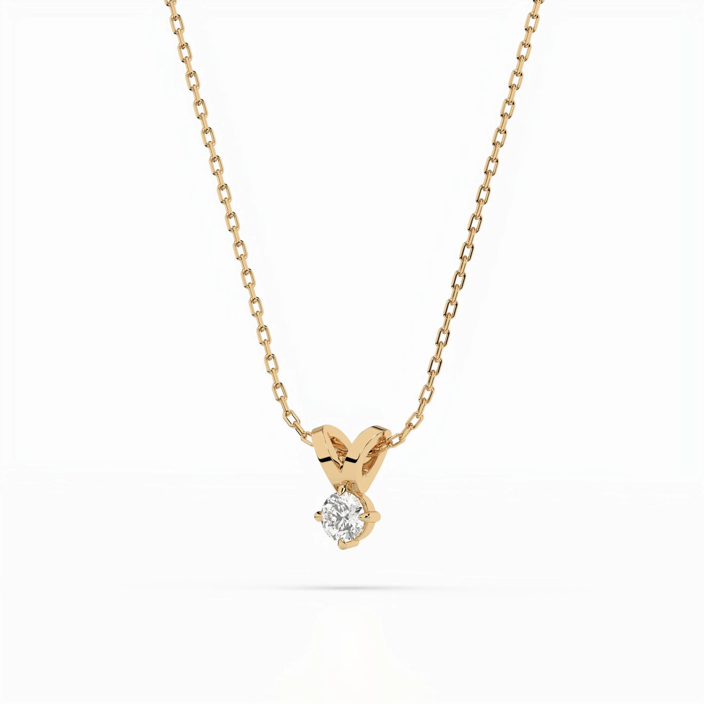 Solitär-Halskette (Rund), 0.2 ct — 104-10037(3.7)