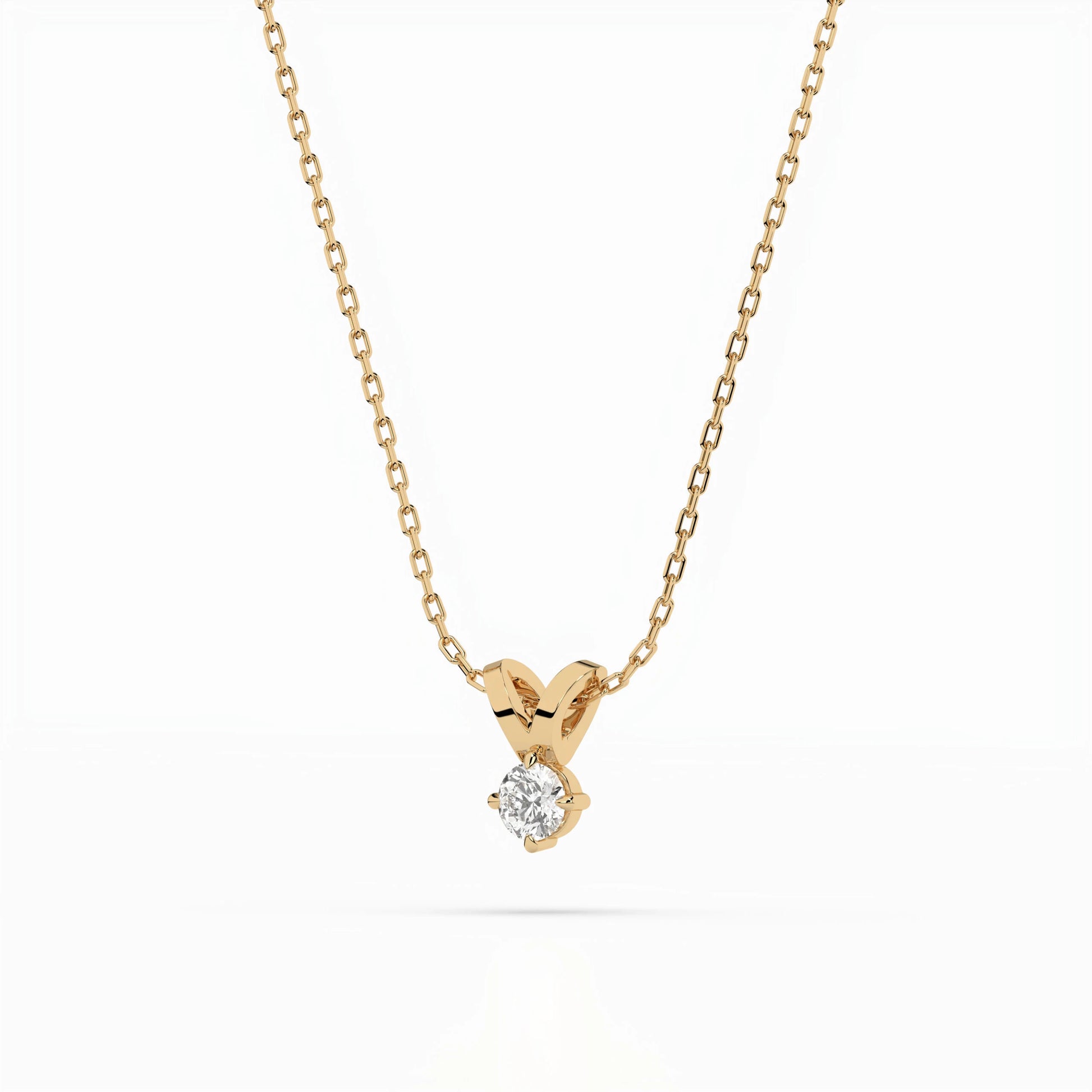 Solitär-Halskette (Rund), 0.2 ct — 104-10037(3.7)