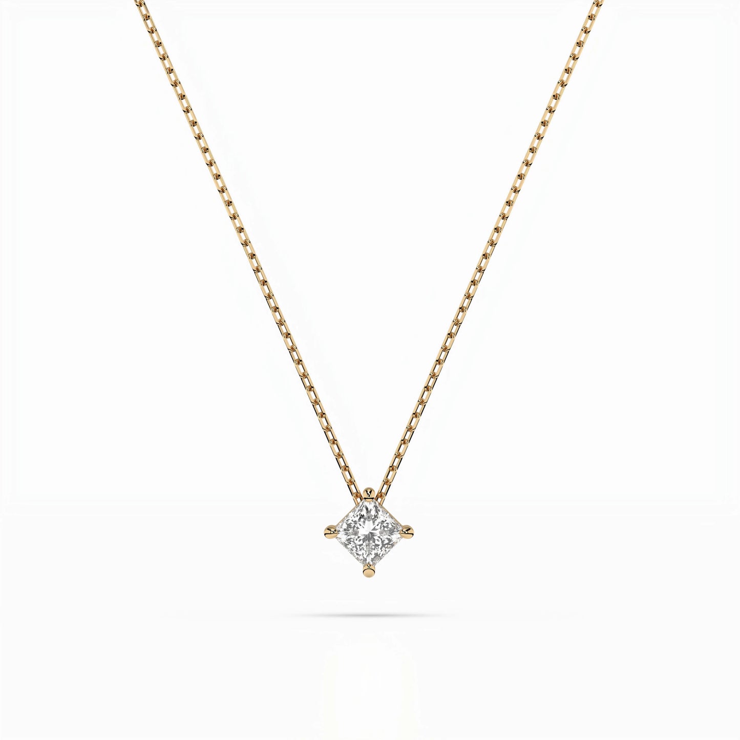 Solitär-Halskette (Prinzess), 0.1 ct — 104-10055(2.5)PR