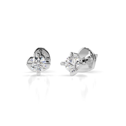 Solitär-Schmetterling-Ohrringe (Rund), 0.2 ct — 102-10025(3.0)