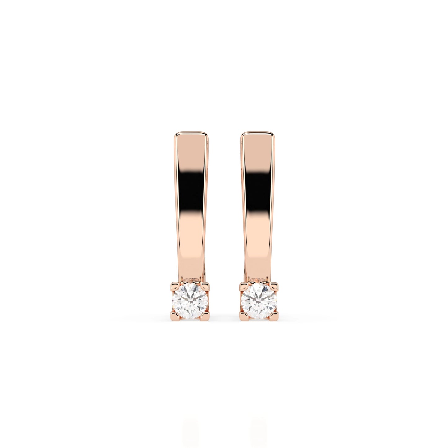Solitär-Ohrringe mit englischem Verschluss (Rund), 0.15 ct — 102-10036(2.7)