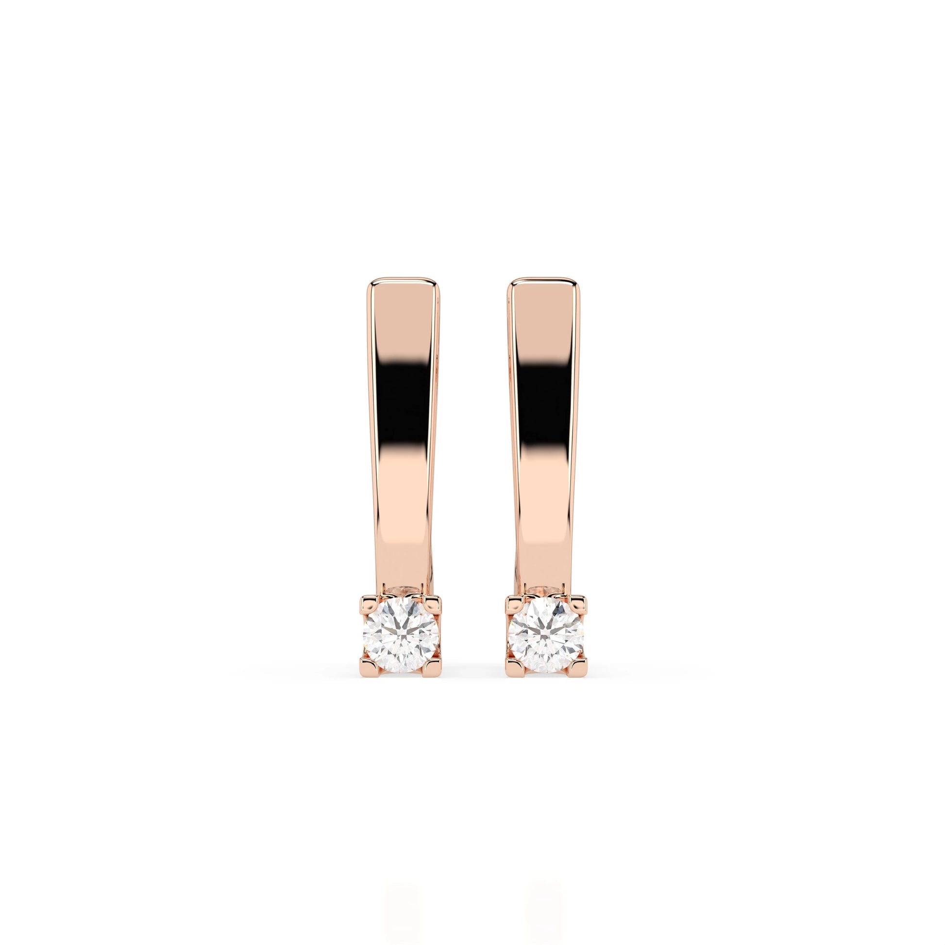 Solitär-Ohrringe mit englischem Verschluss (Rund), 0.15 ct — 102-10036(2.7)