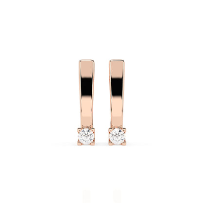 Solitär-Ohrringe mit englischem Verschluss (Rund), 0.15 ct — 102-10036(2.7)