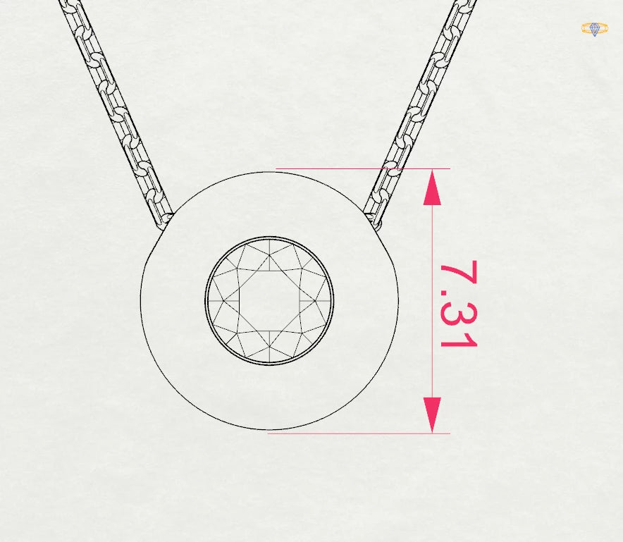 Solitär-Halskette (Rund), 0.25 ct — 104-10007(4.0)