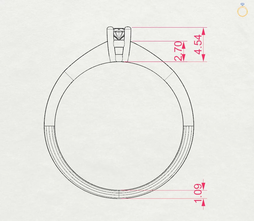 Solitär-Ring (Rund), 0.06 ct — 101-10021(2.5)